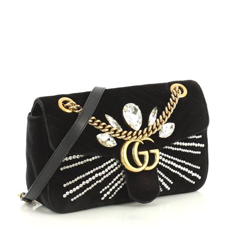 borsa gucci crystal 265691491403|GG Marmont shoulder bag with crystals .